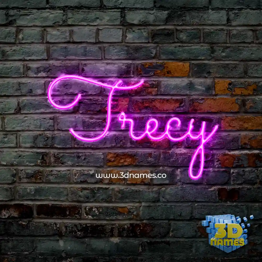 trecy in Pink Neon style - 3D name wallpaper
