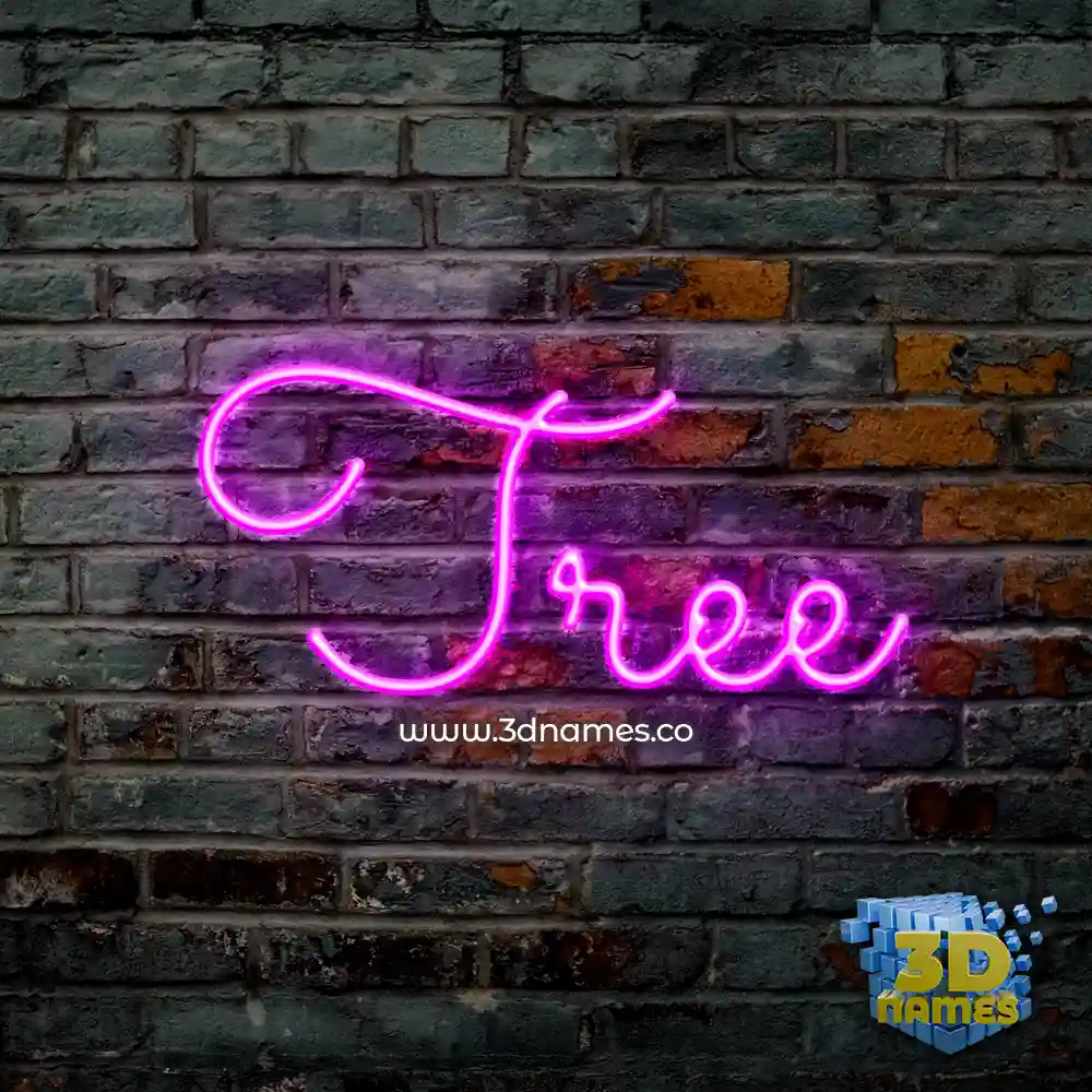 tree in Pink Neon style - 3D name wallpaper
