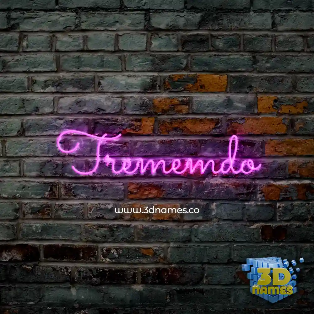 trememdo in Pink Neon style - 3D name wallpaper