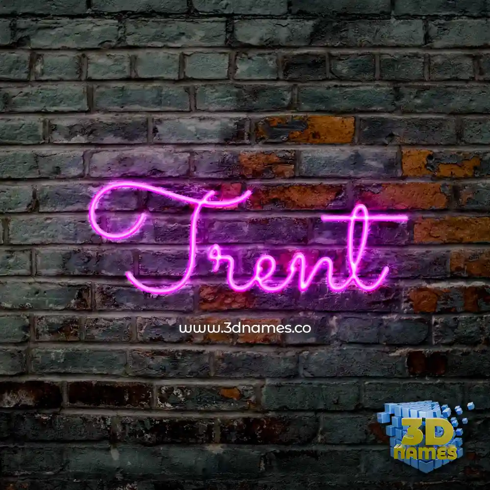 trent in Pink Neon style - 3D name wallpaper