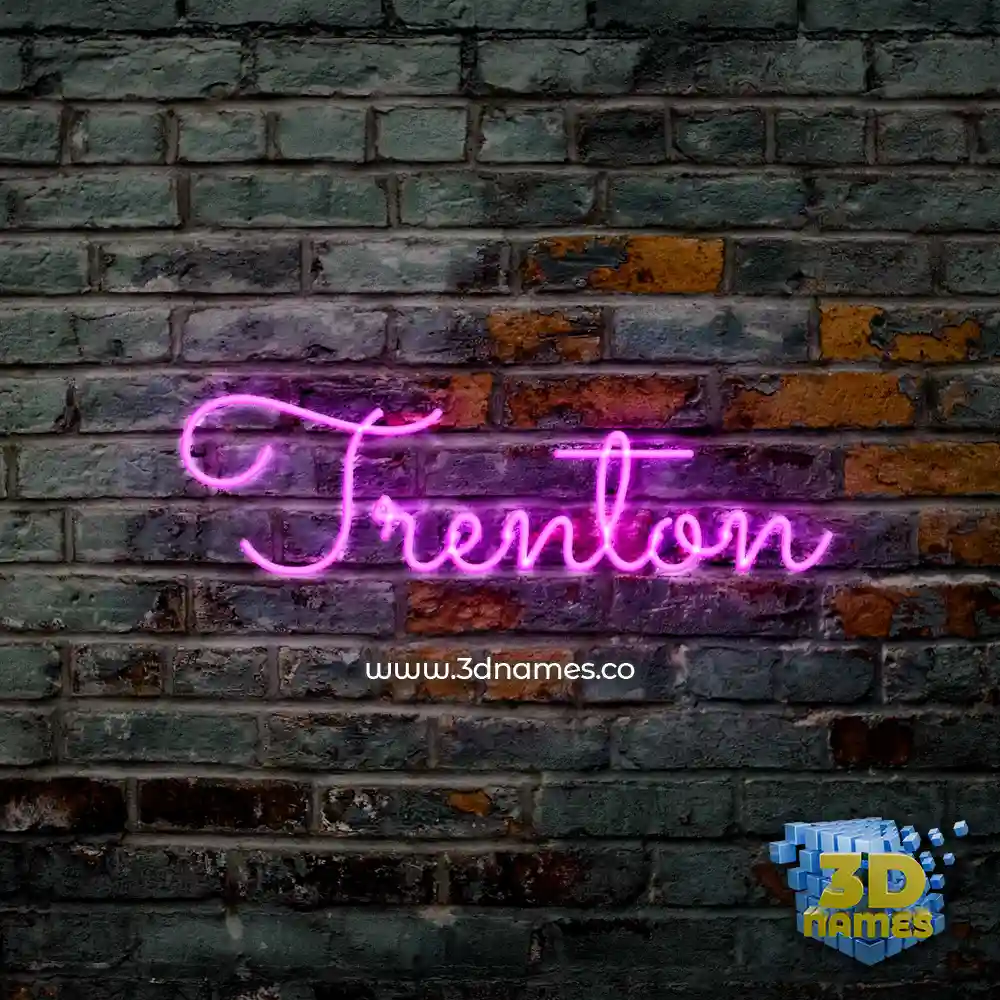 trenton in Pink Neon style - 3D name wallpaper