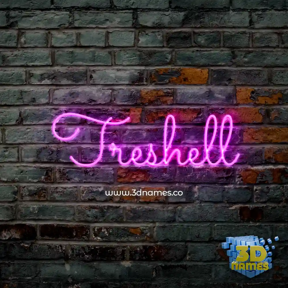 treshell in Pink Neon style - 3D name wallpaper
