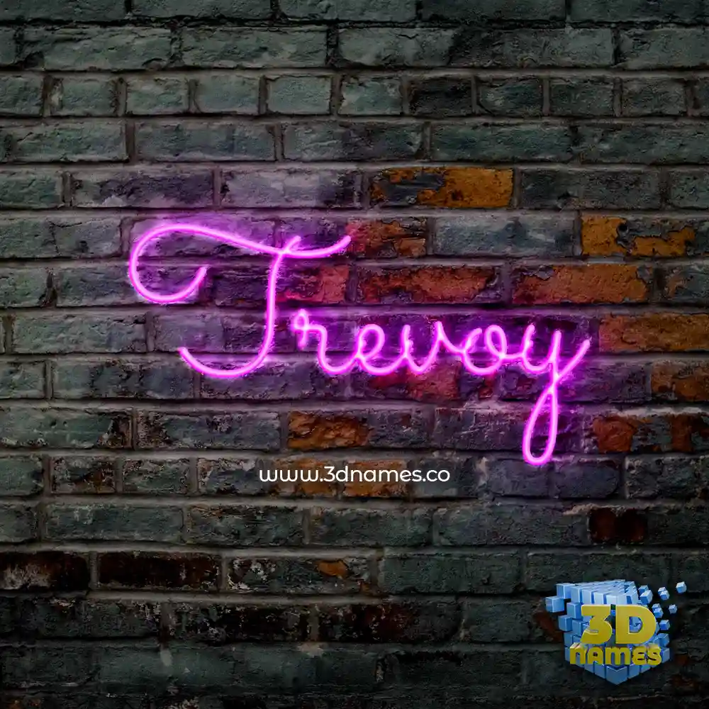 trevoy in Pink Neon style - 3D name wallpaper