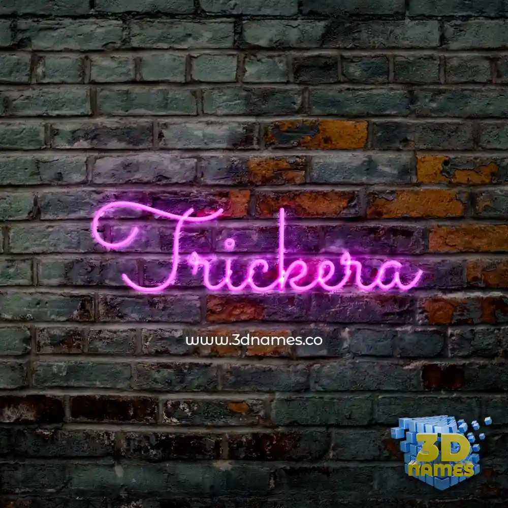 trickera in Pink Neon style - 3D name wallpaper
