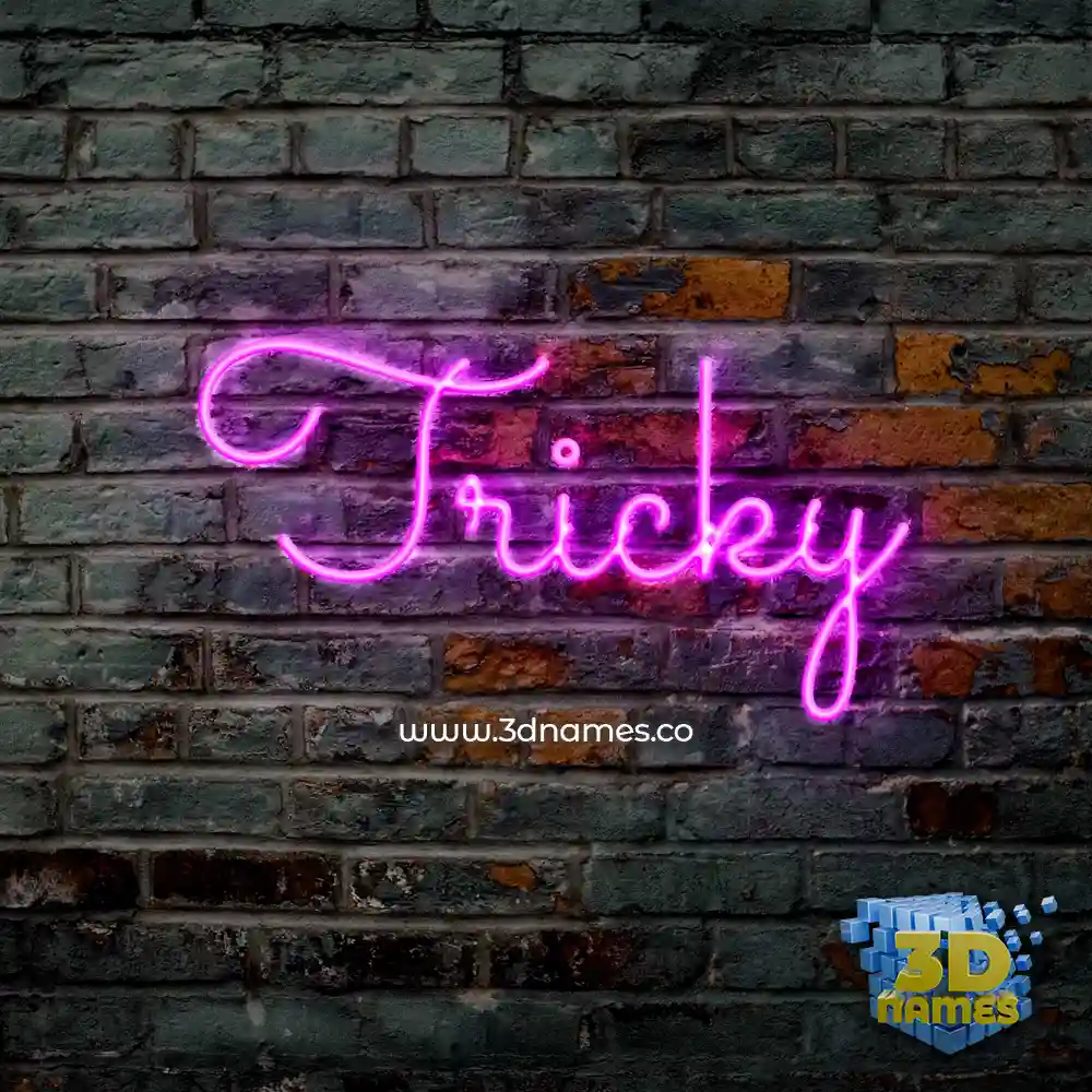 tricky in Pink Neon style - 3D name wallpaper