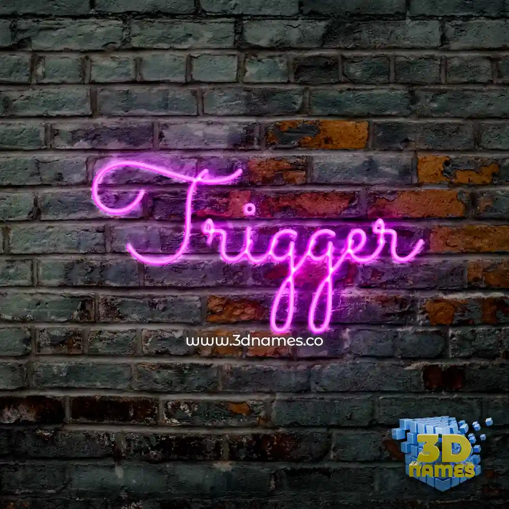 trigger in Pink Neon style - 3D name wallpaper