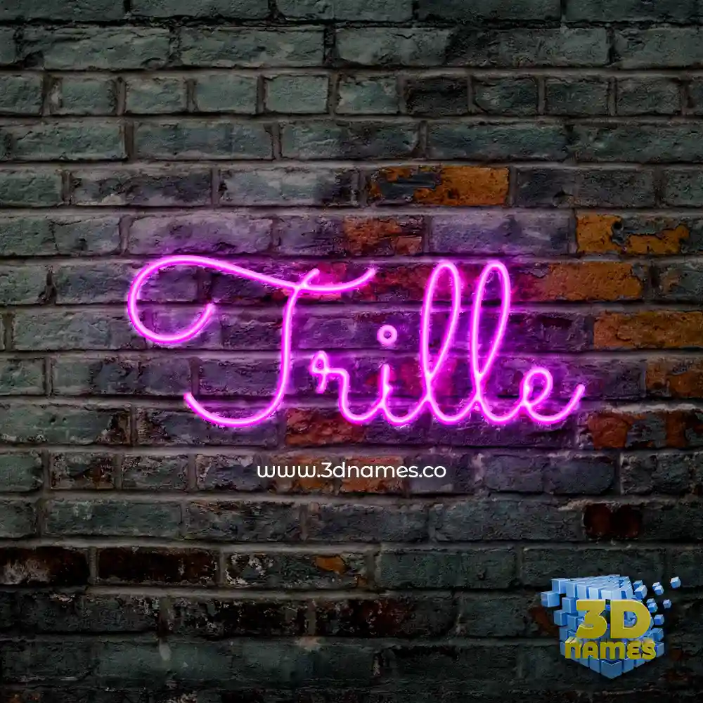 trille in Pink Neon style - 3D name wallpaper
