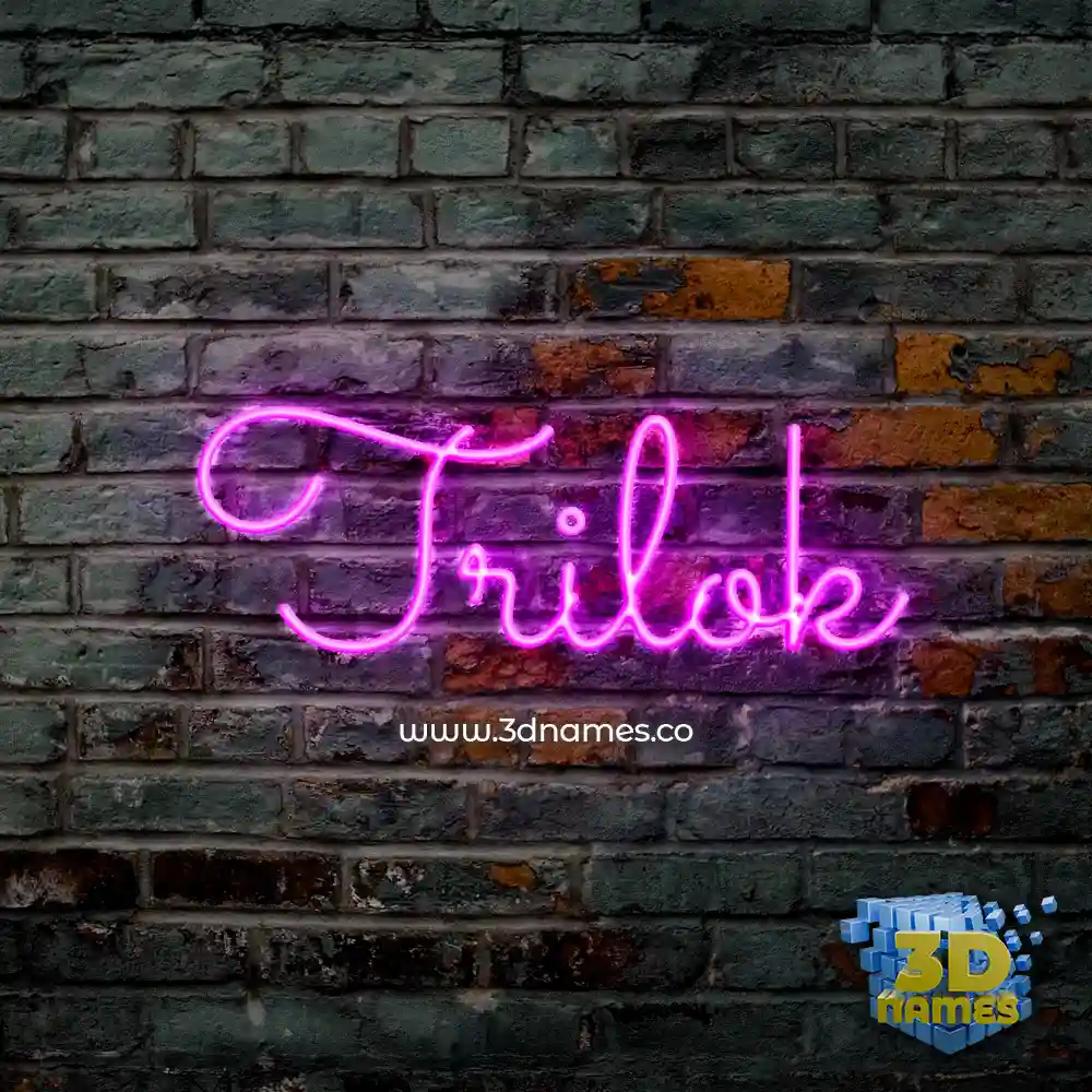 trilok in Pink Neon style - 3D name wallpaper