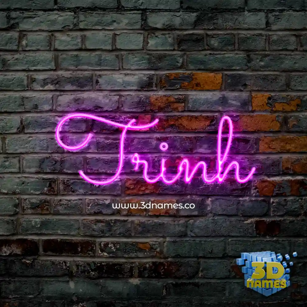 trinh in Pink Neon style - 3D name wallpaper