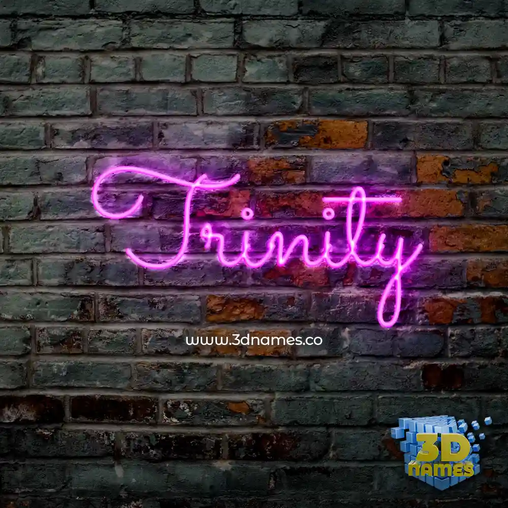 trinity in Pink Neon style - 3D name wallpaper