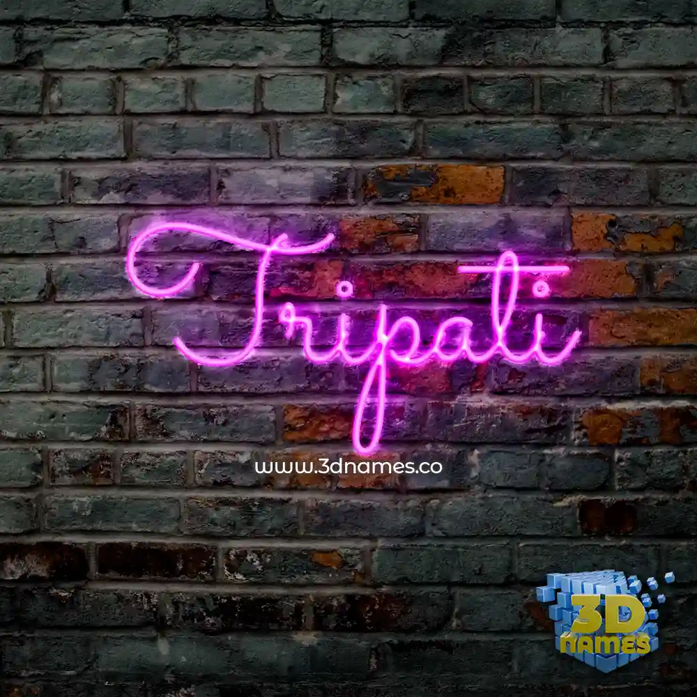tripati in Pink Neon style - 3D name wallpaper