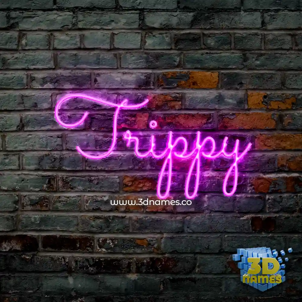 trippy in Pink Neon style - 3D name wallpaper