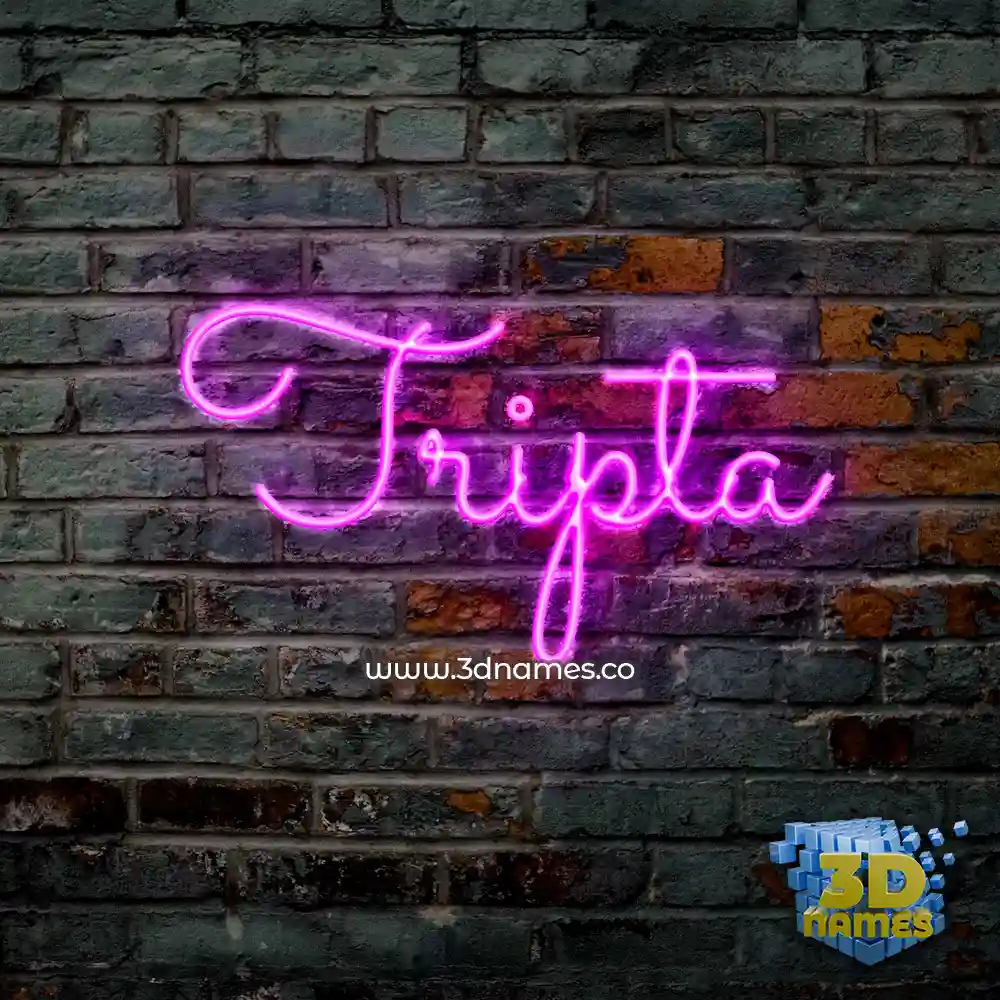 tripta in Pink Neon style - 3D name wallpaper