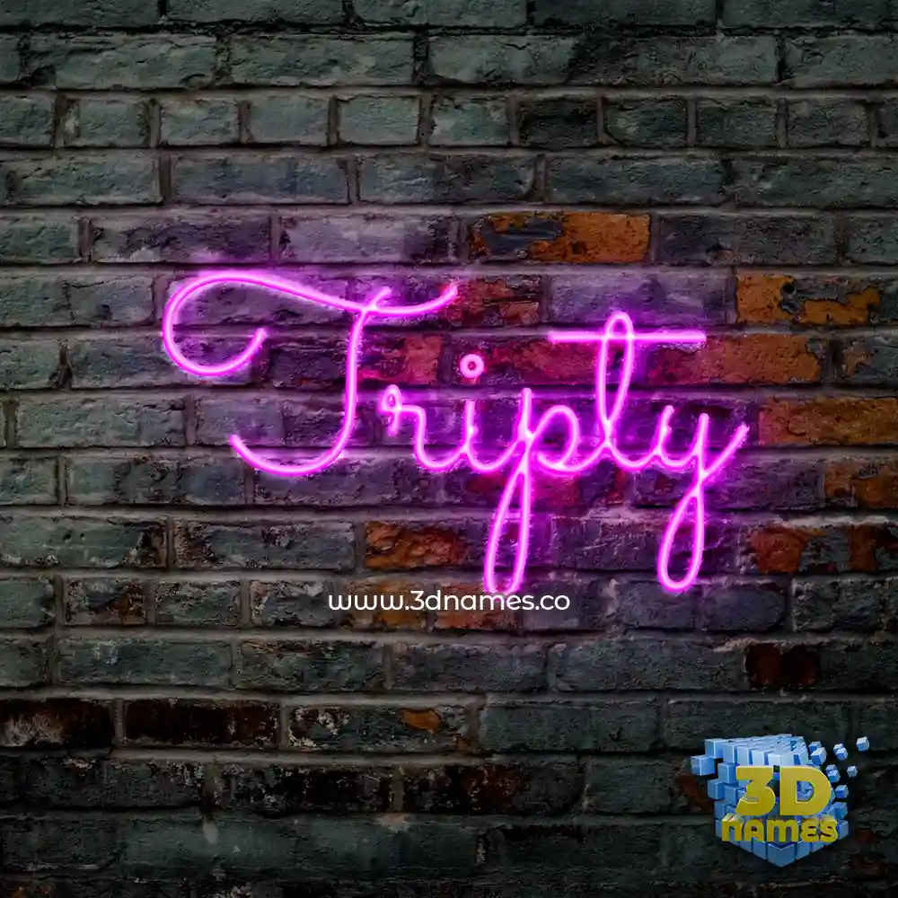tripty in Pink Neon style - 3D name wallpaper