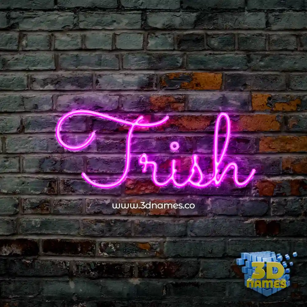 trish in Pink Neon style - 3D name wallpaper