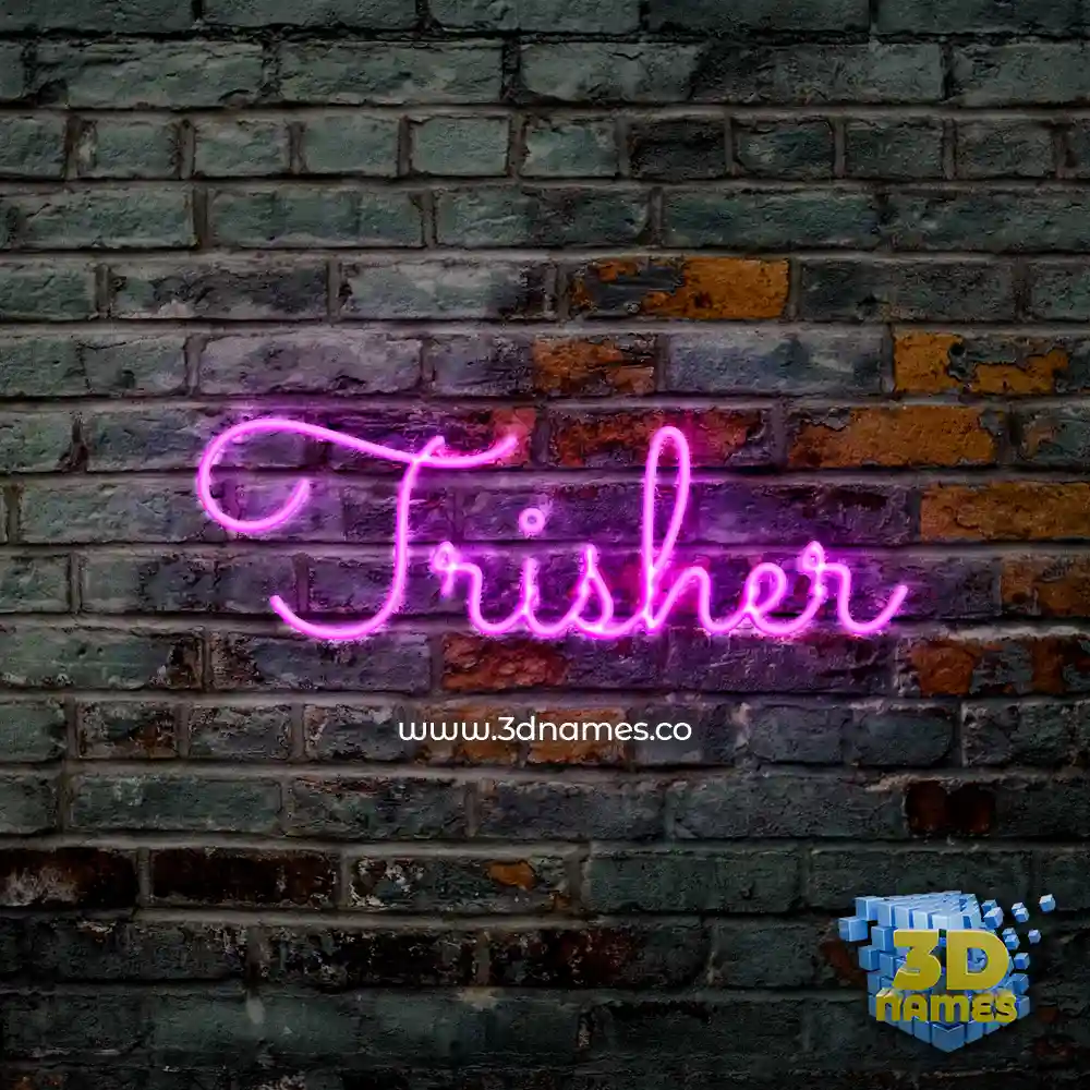 trisher in Pink Neon style - 3D name wallpaper