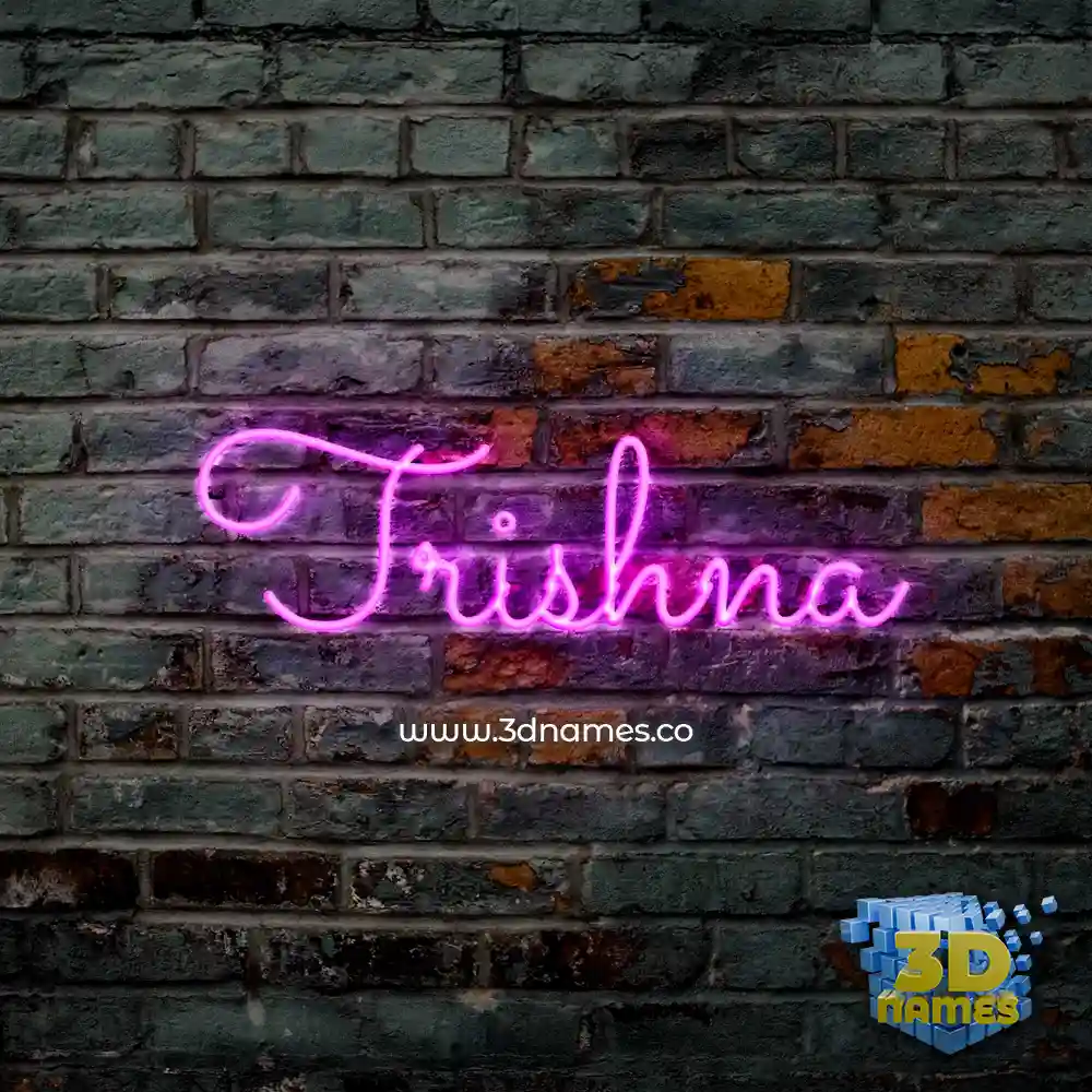 trishna in Pink Neon style - 3D name wallpaper