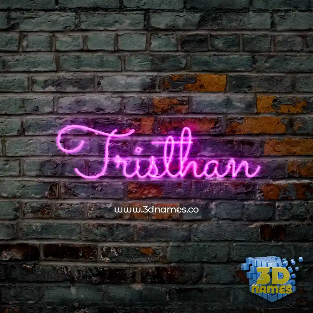 tristhan in Pink Neon style - 3D name wallpaper