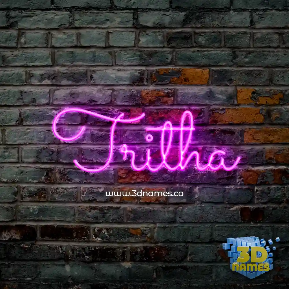 tritha in Pink Neon style - 3D name wallpaper