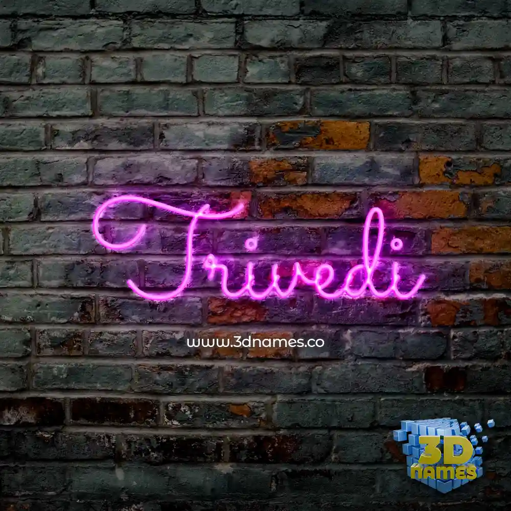 trivedi in Pink Neon style - 3D name wallpaper