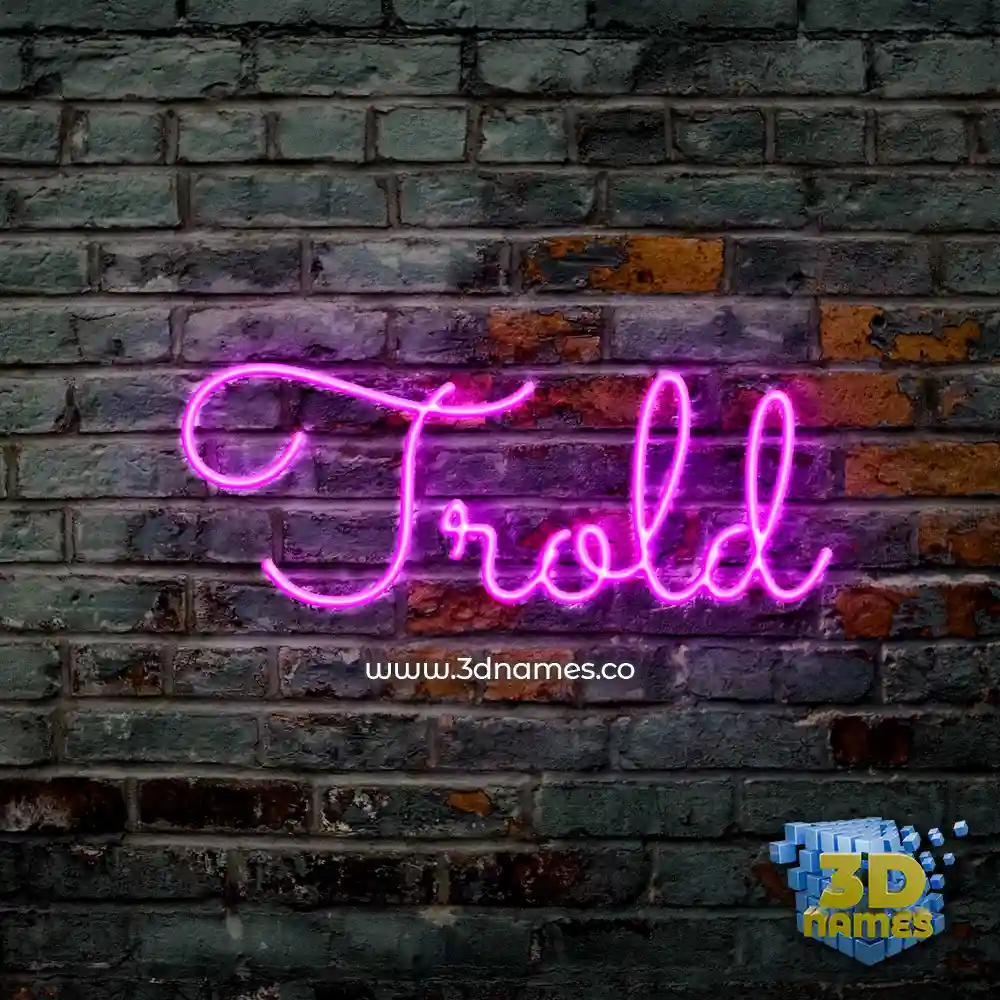 trold in Pink Neon style - 3D name wallpaper