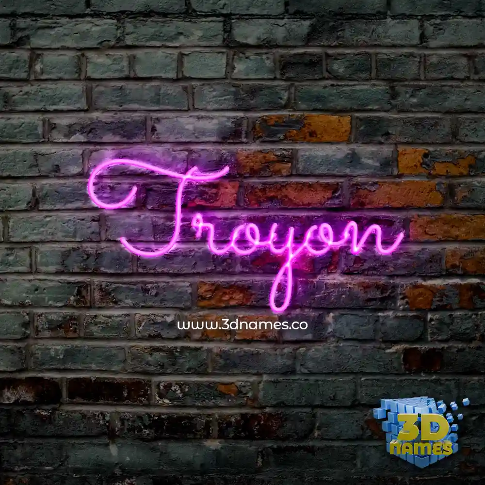 troyon in Pink Neon style - 3D name wallpaper
