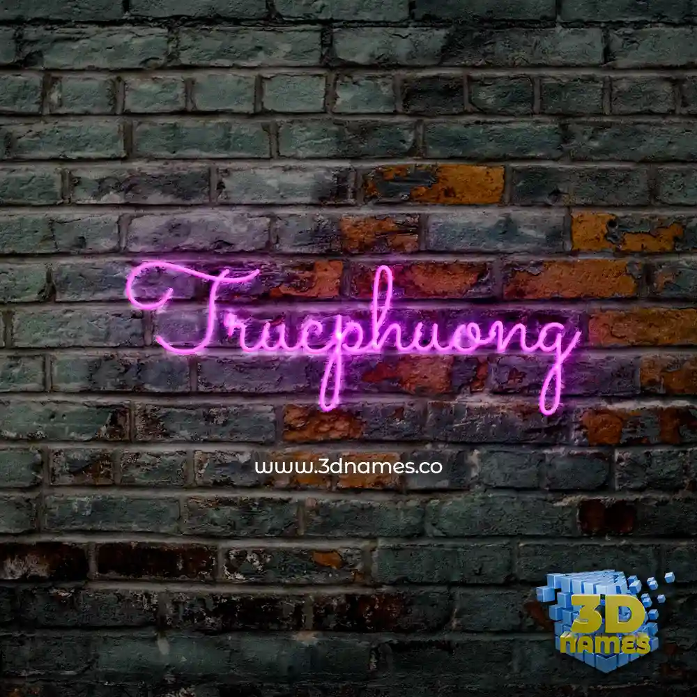 trucphuong in Pink Neon style - 3D name wallpaper