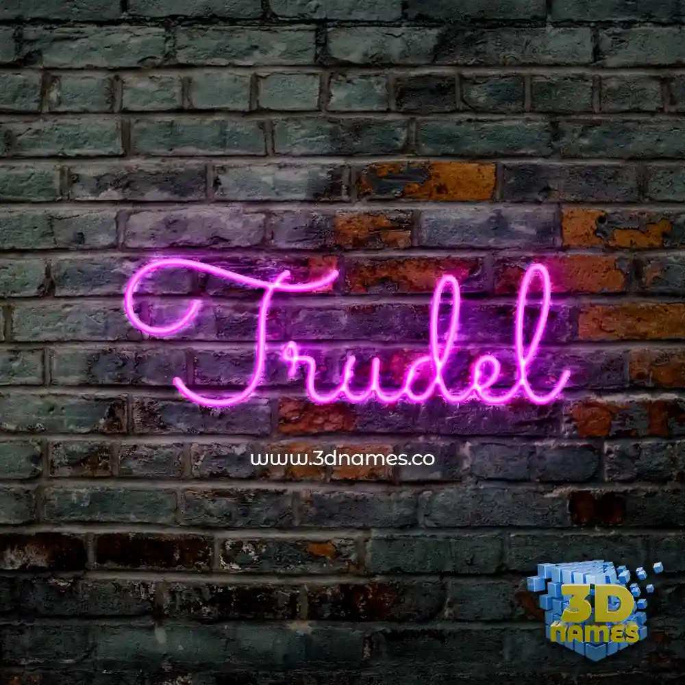 trudel in Pink Neon style - 3D name wallpaper