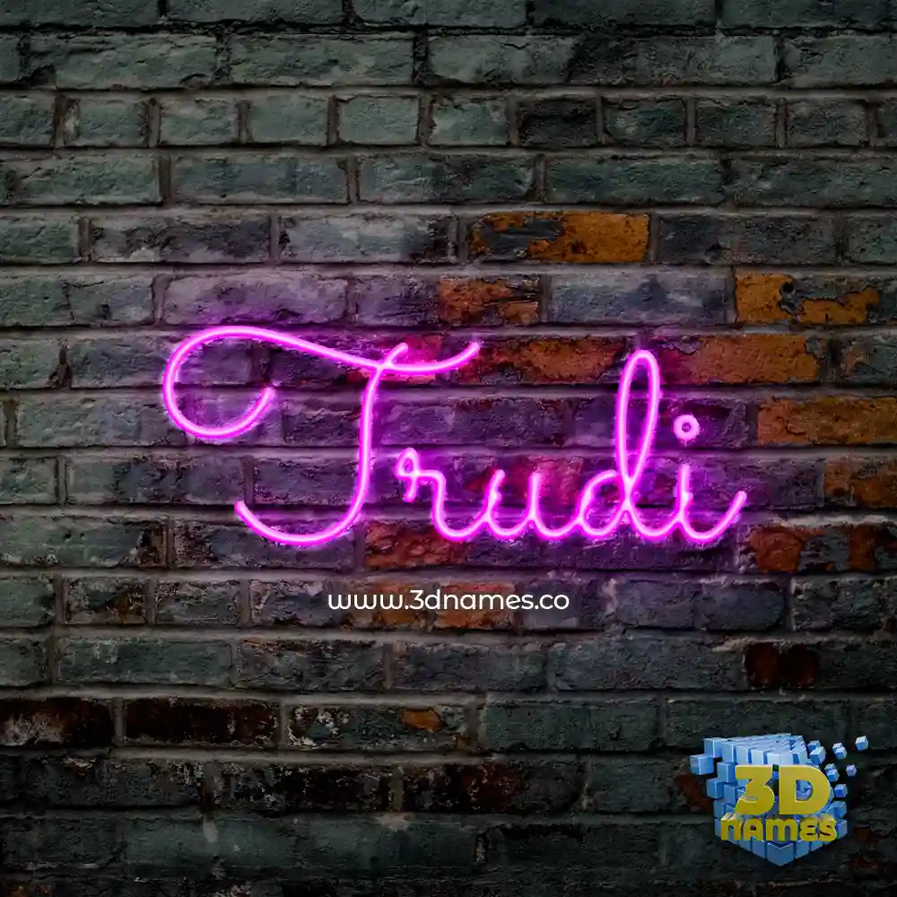 trudi in Pink Neon style - 3D name wallpaper