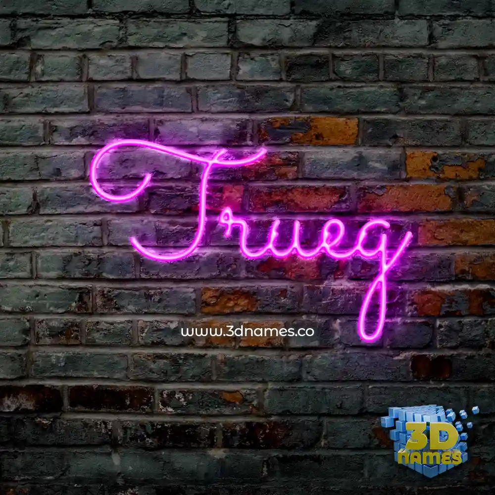 trueg in Pink Neon style - 3D name wallpaper