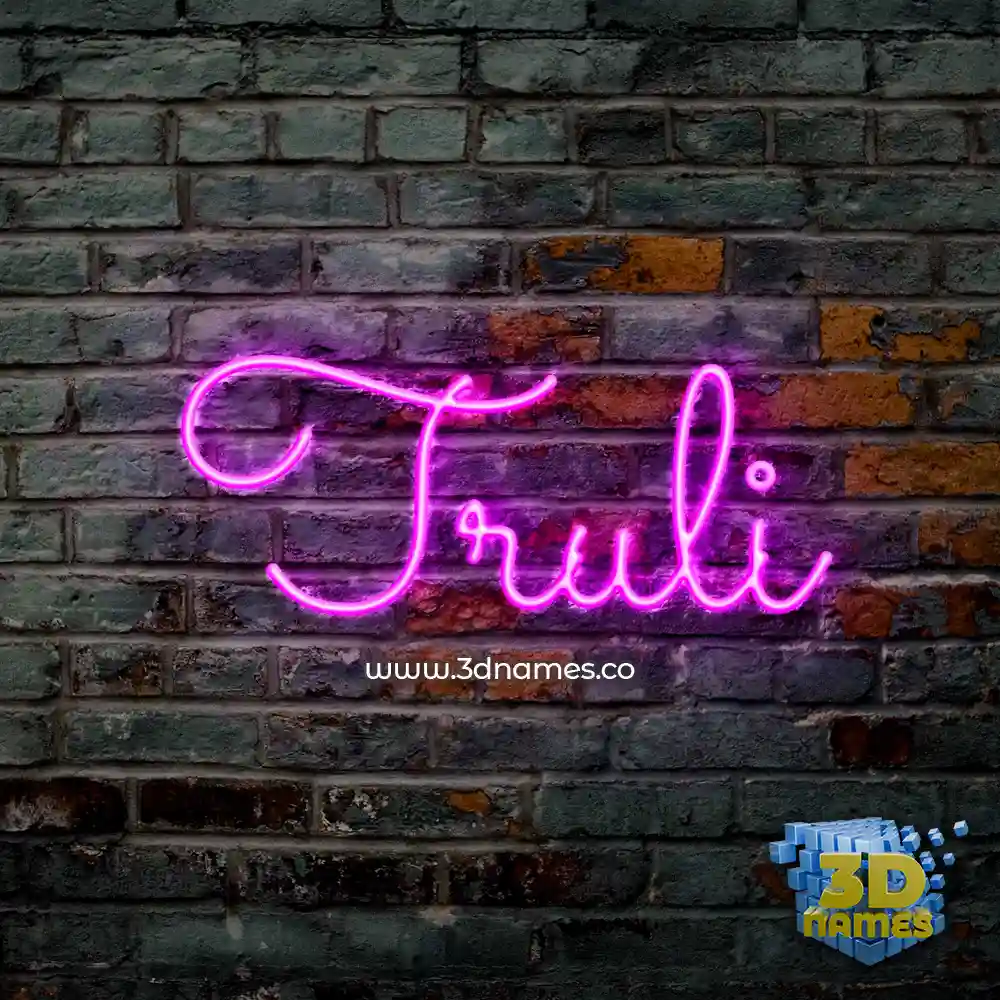 truli in Pink Neon style - 3D name wallpaper