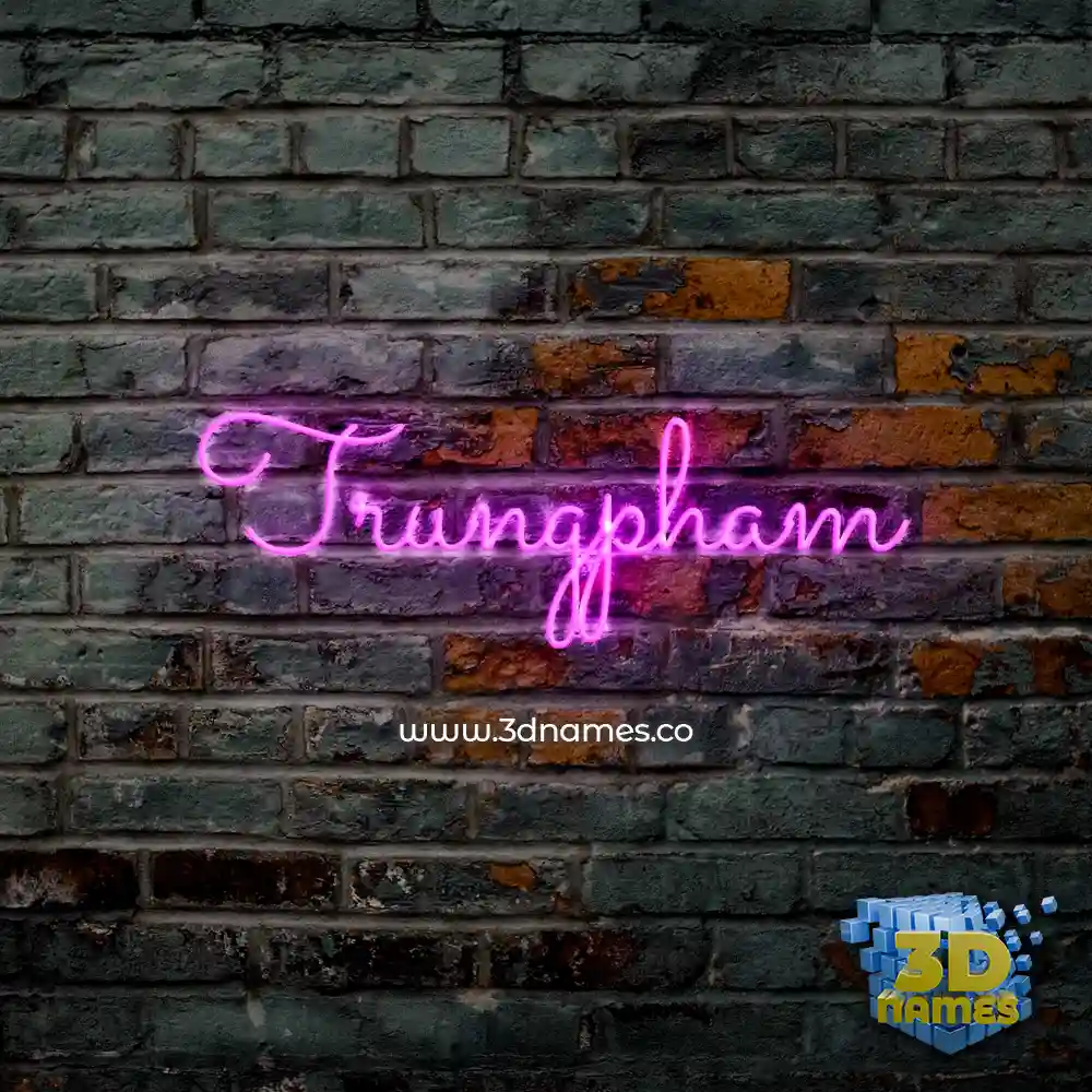 trungpham in Pink Neon style - 3D name wallpaper