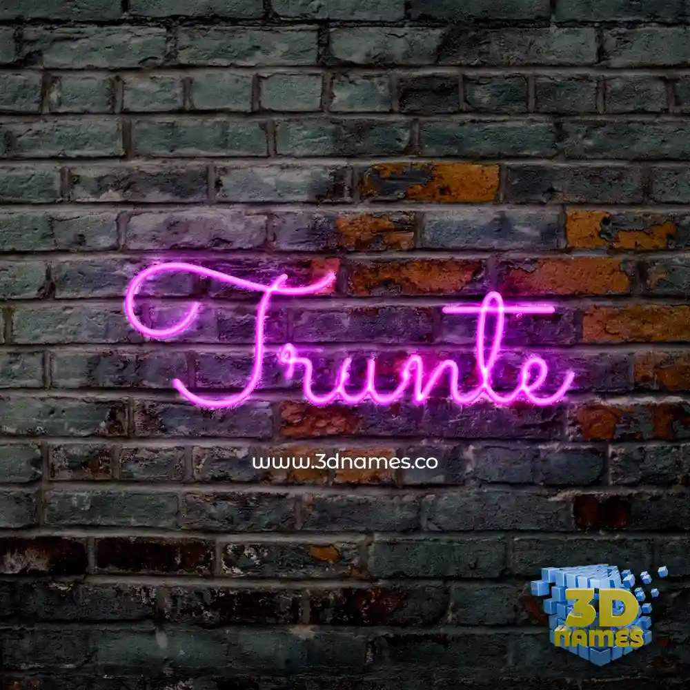 trunte in Pink Neon style - 3D name wallpaper