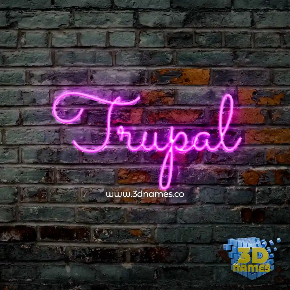 trupal in Pink Neon style - 3D name wallpaper