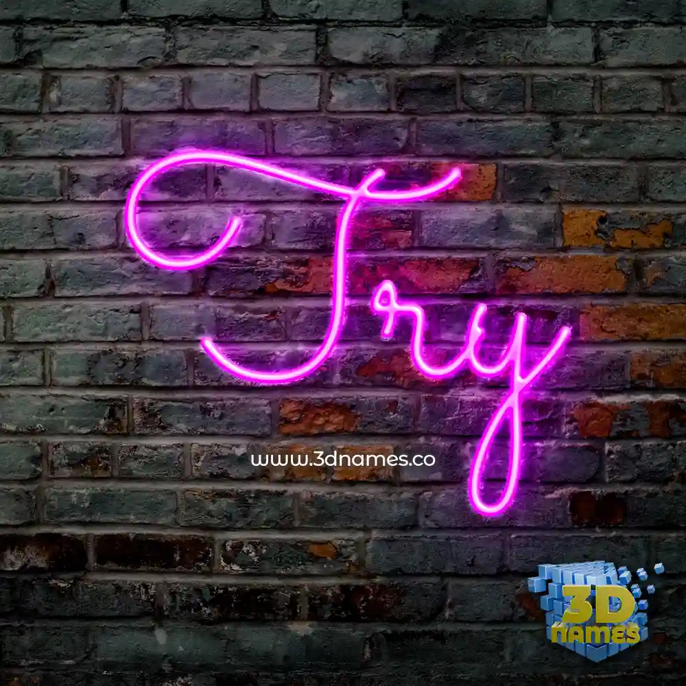 try in Pink Neon style - 3D name wallpaper