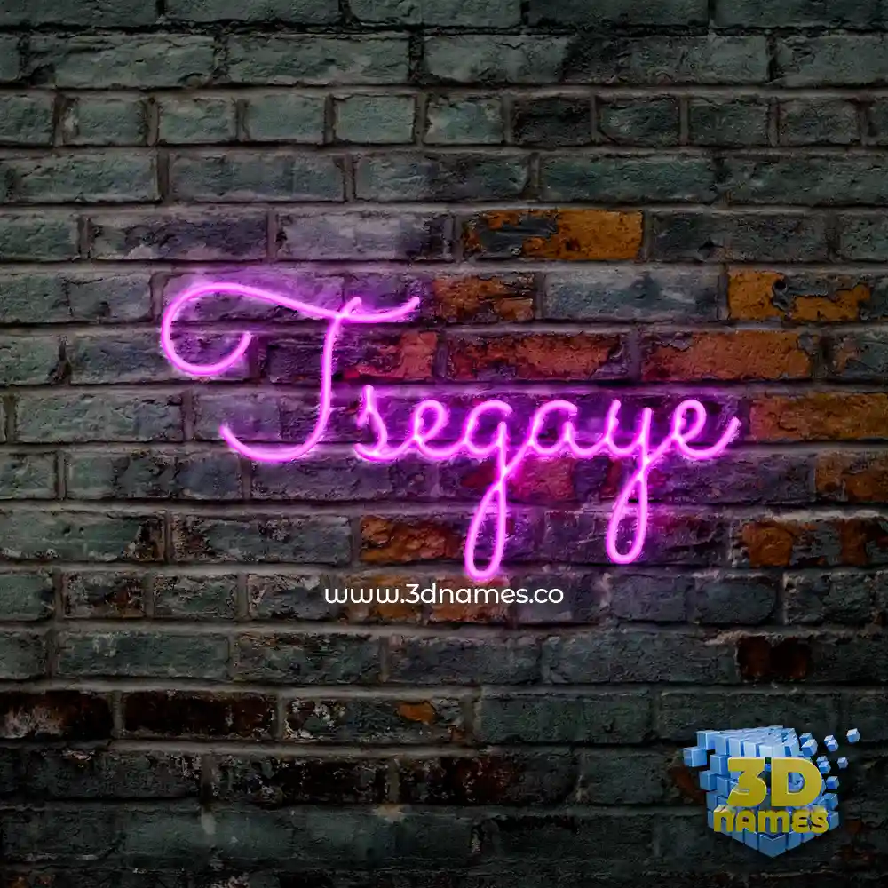 tsegaye in Pink Neon style - 3D name wallpaper