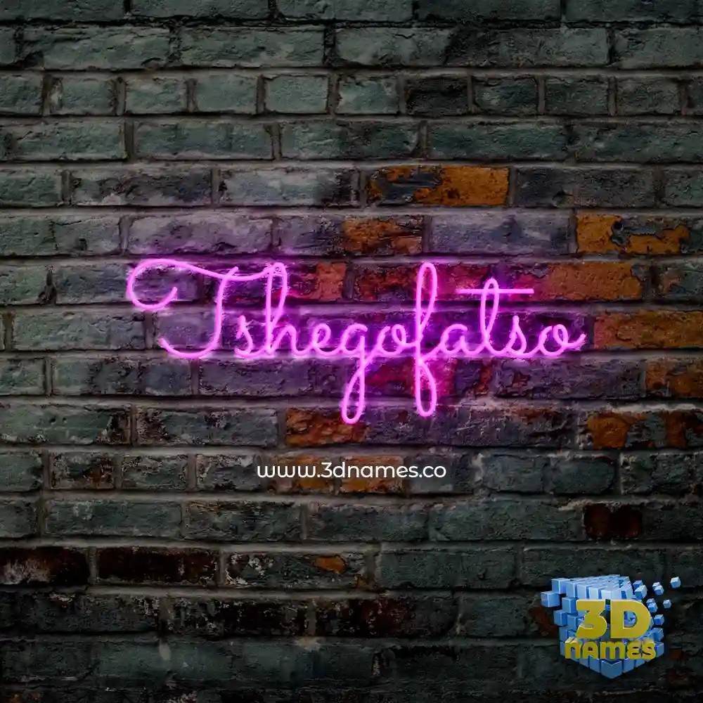 tshegofatso in Pink Neon style - 3D name wallpaper