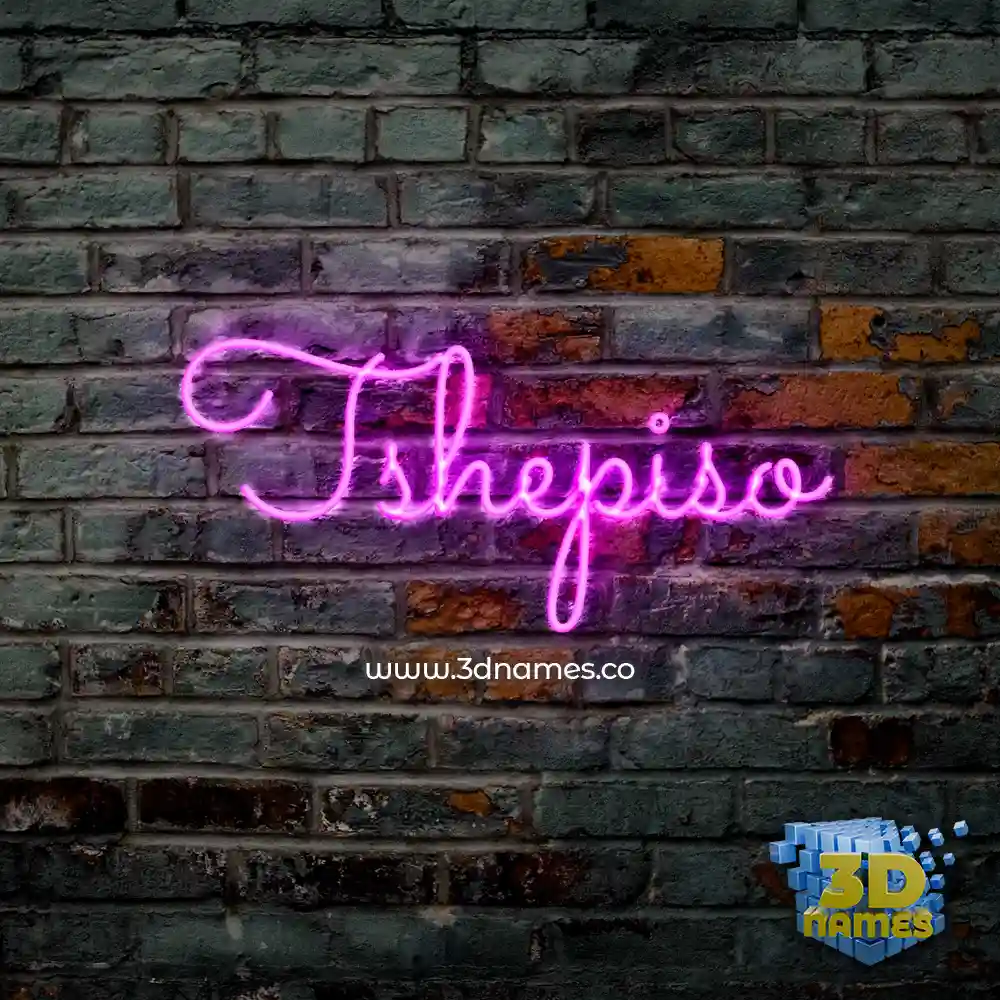tshepiso in Pink Neon style - 3D name wallpaper