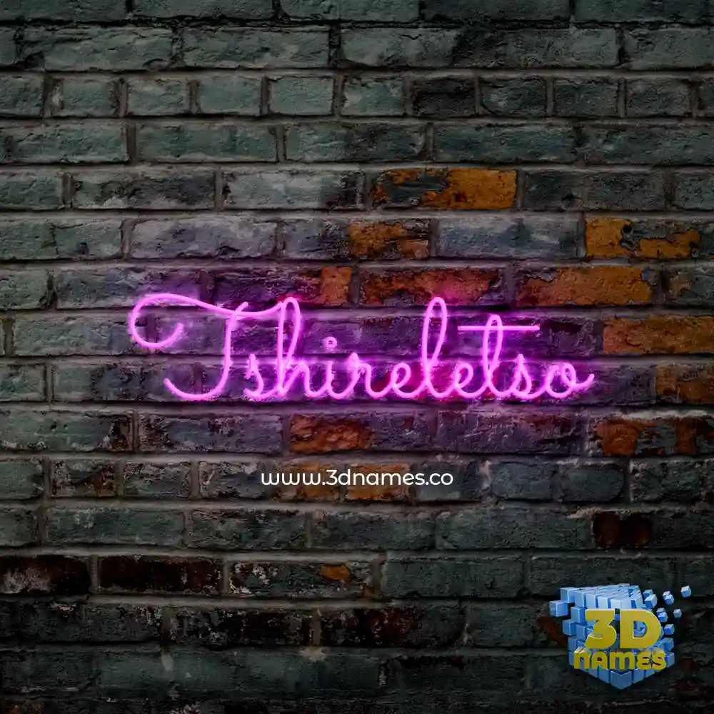 tshireletso in Pink Neon style - 3D name wallpaper