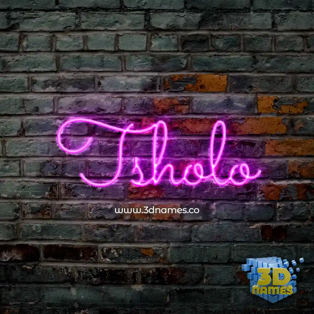 tsholo in Pink Neon style - 3D name wallpaper