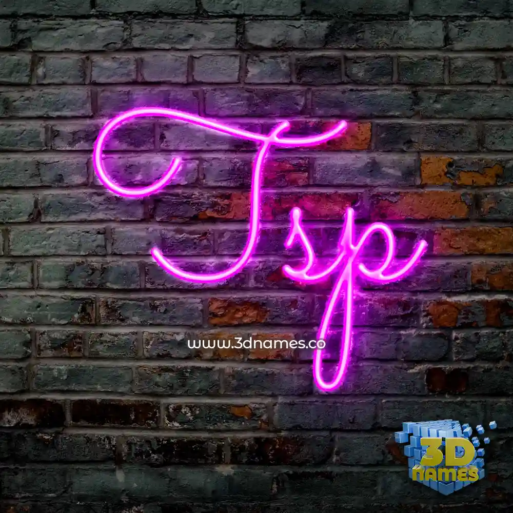 tsp in Pink Neon style - 3D name wallpaper