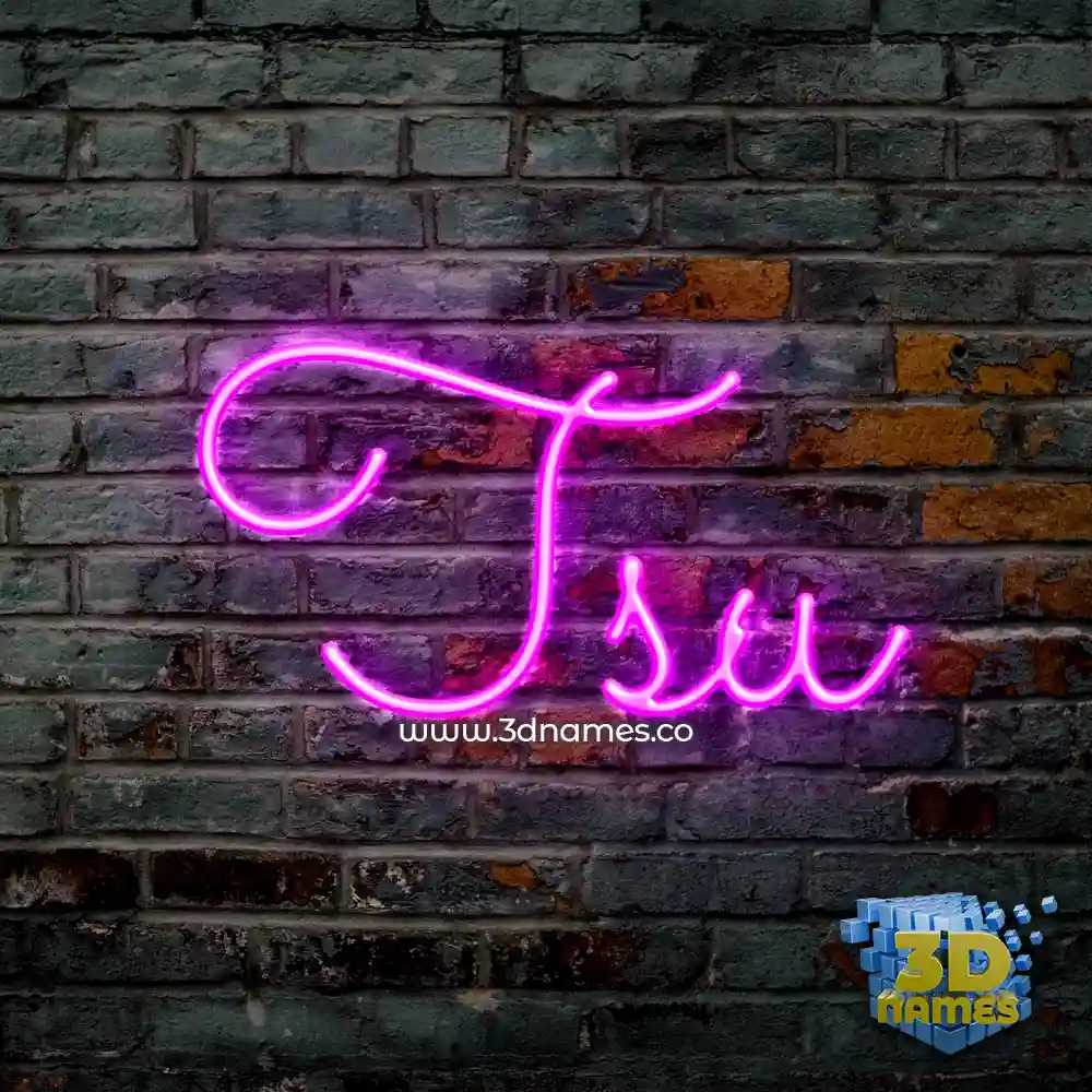 tsu in Pink Neon style - 3D name wallpaper