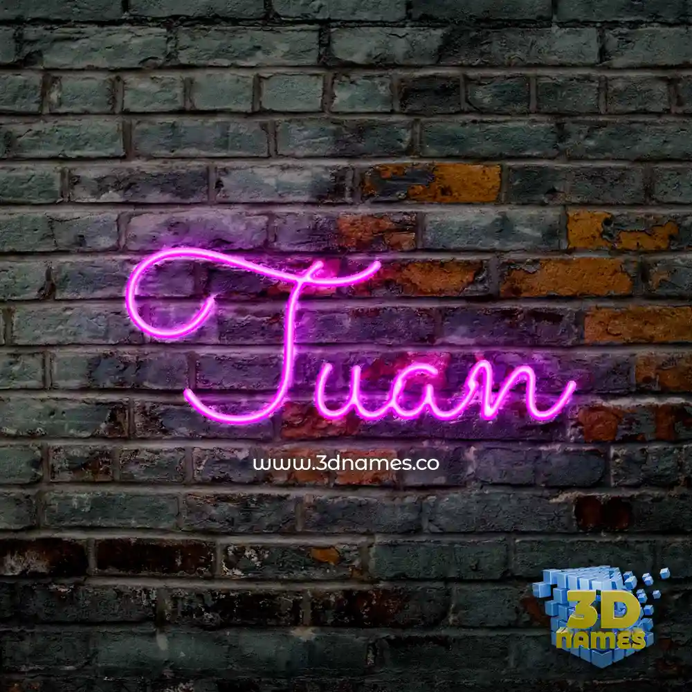 tuan in Pink Neon style - 3D name wallpaper