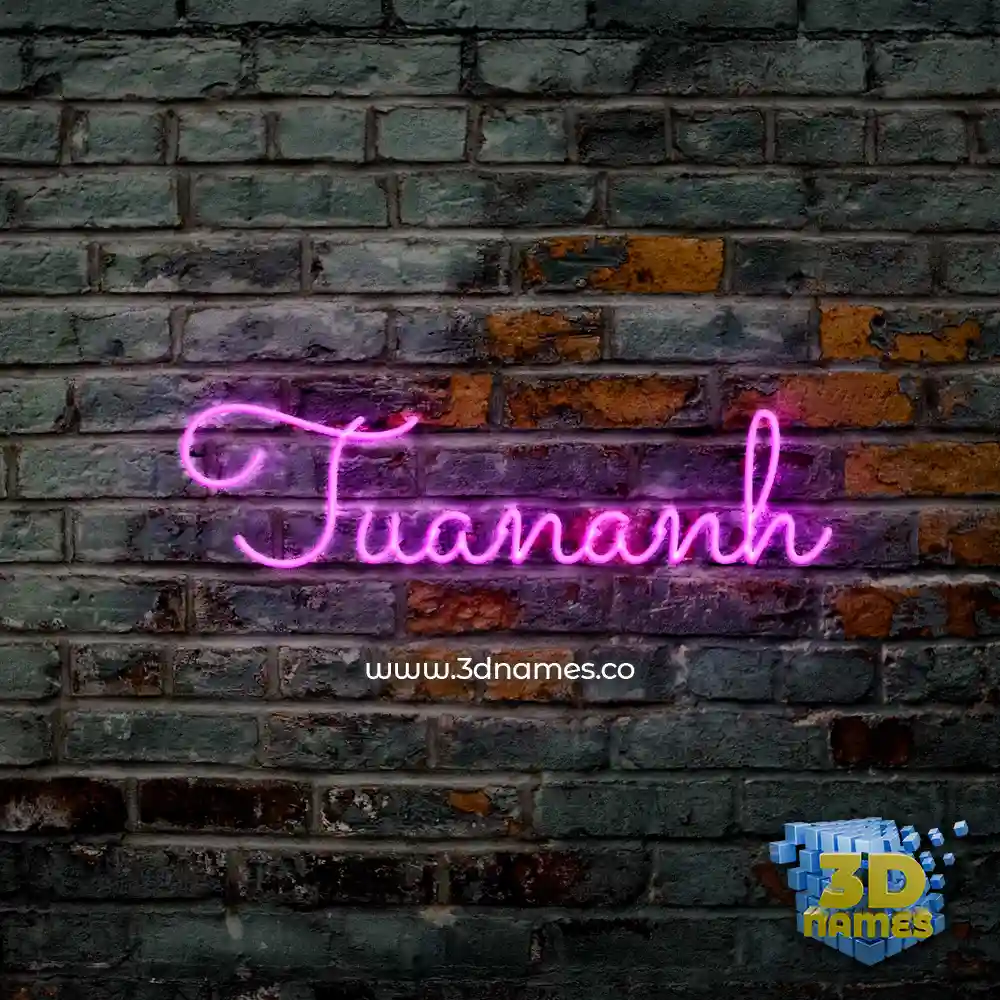 tuananh in Pink Neon style - 3D name wallpaper
