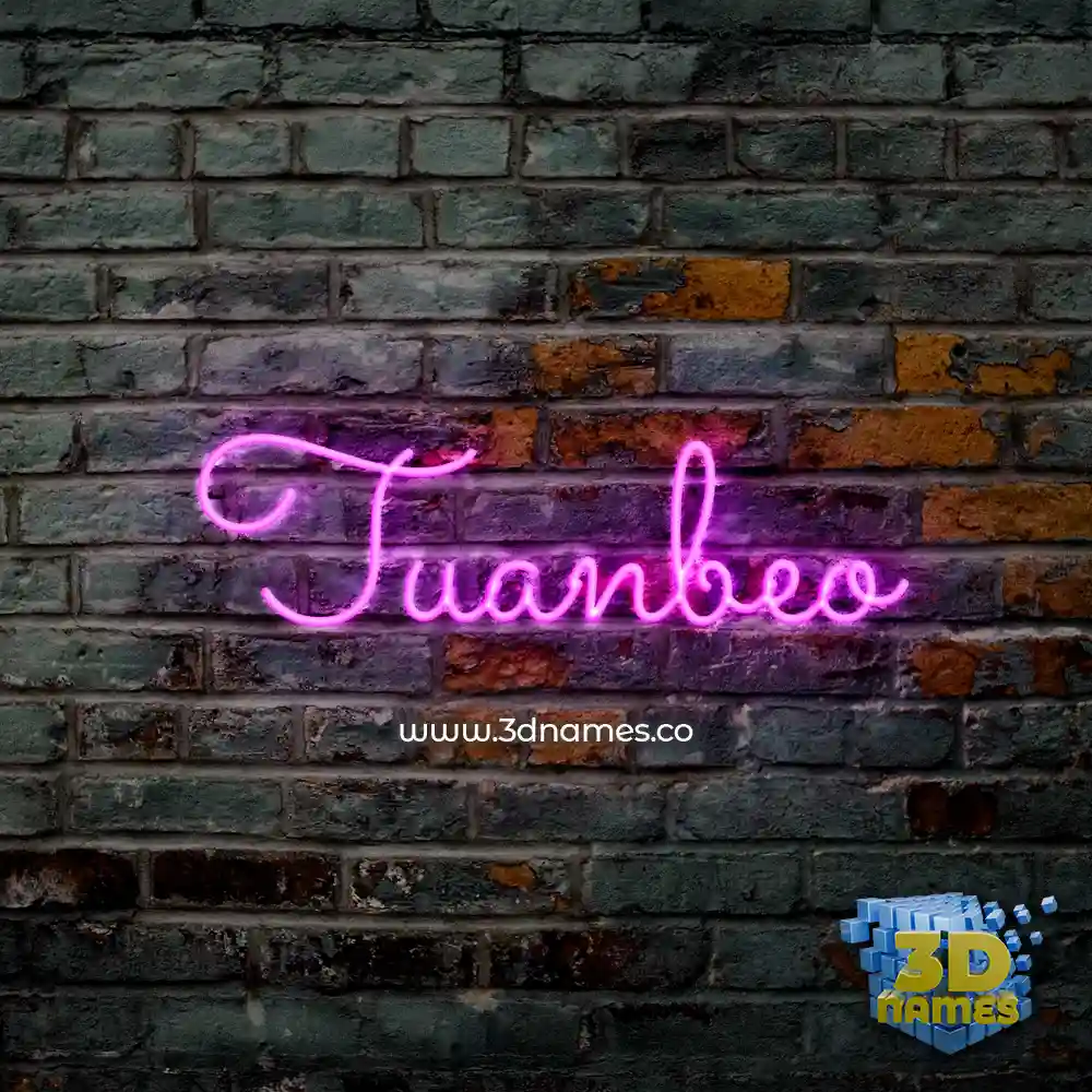 tuanbeo in Pink Neon style - 3D name wallpaper