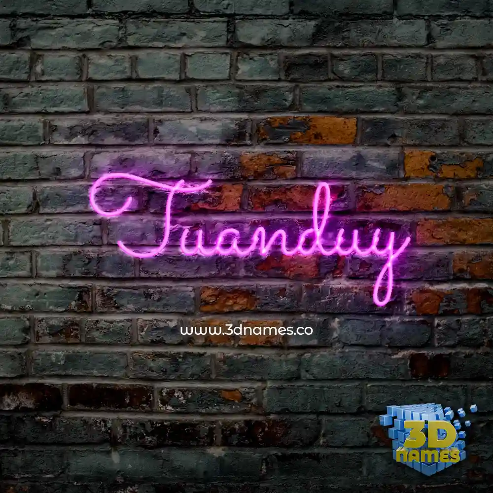 tuanduy in Pink Neon style - 3D name wallpaper