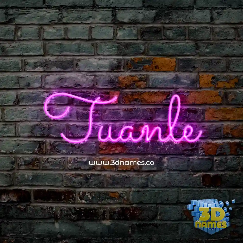 tuanle in Pink Neon style - 3D name wallpaper