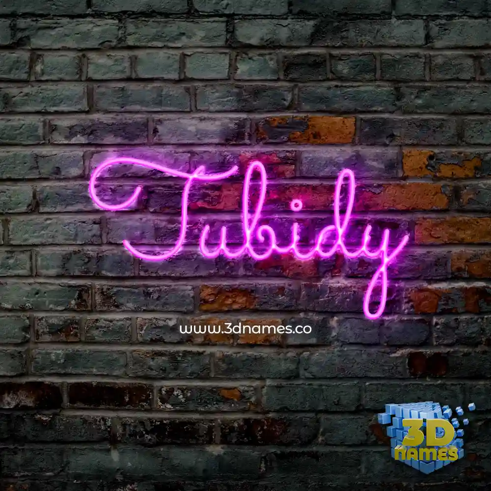 tubidy in Pink Neon style - 3D name wallpaper