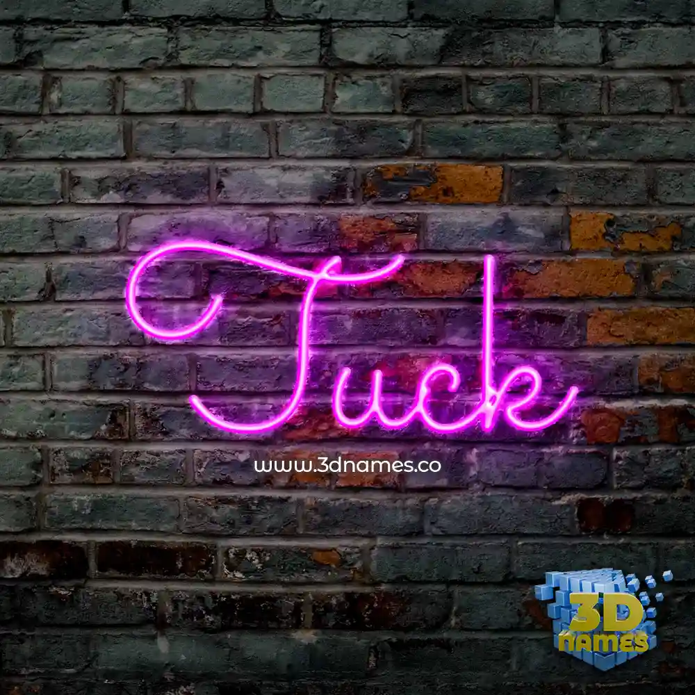 tuck in Pink Neon style - 3D name wallpaper