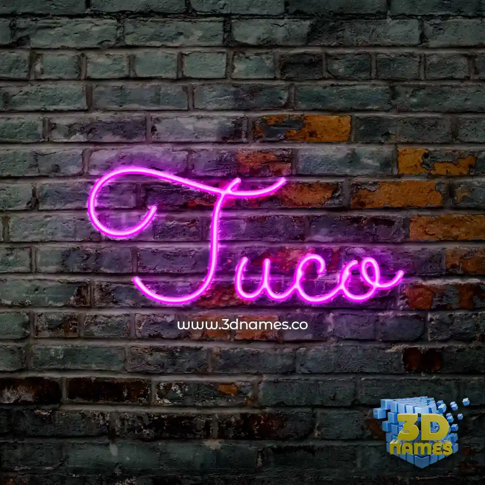 tuco in Pink Neon style - 3D name wallpaper